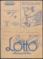 cca 1930-1940 Lotto Sorsjegyárusító Rt. sorsjegy rendelőlap, rajta ceruzával írt vers