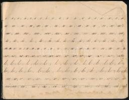 cca 1920 Csengery-Irka iskolai füzet, benne német írásgyakorlatok