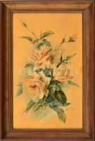 Horváth jelzéssel: Rózsacsokor. Akvarell, papír. Dekoratív, üvegezett fakeretben. 36x23 cm