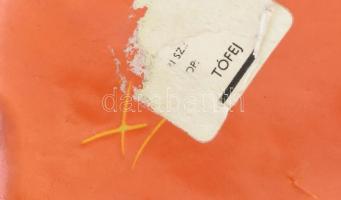 Tófej kerámia ikebana teknős. Kézzel festett, jelzett, hibátlan. 15x15 cm