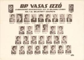 1977-1978 Bp. Vasas Izzó labdarúgó szakosztály csapata nyomtatvány