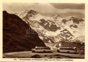 Sustenpasstrasse mit Steingletscher hold to light