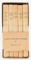 A múlt magyar tudósai 5 kötet. Bp., 1974, Akadémiai. Kiadói egészvászon kötés, papír védőborítóval, jó állapotban, tékában.