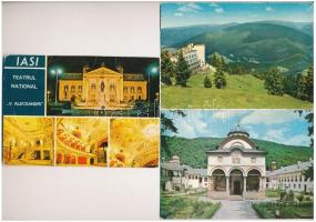 41 db MODERN román képeslap: kolostorok, hegyek, üdülők, kastélyok, városok, díjjegyesekkel / 41 modern Romanian postcards: monasteries, mountains, holiday resorts, castles, town-views