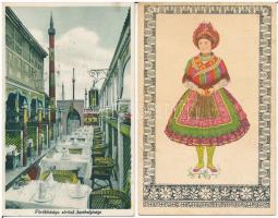 7 db RÉGI magyar város képeslap vegyes minőségben + 1 mini leporello: Pécs villamossal, budapesti sö...