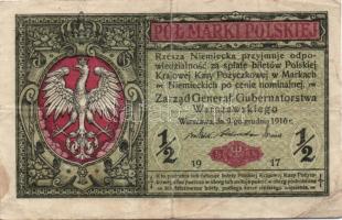 Lengyelország/Német megszállás I.V.H. 1916. 1/2 M T:III