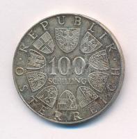 Ausztria 1977. 100Sch Ag "1200 éves a Kremsmünsteri apátság" T:1- patina 
Austria 1977. 1...