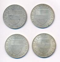Ausztria 1967-1973. 10Sch Ag (4xklf) T:2 kis patina 
Austria 1967-1973. 10 Schilling Ag (4xdiff) C:...