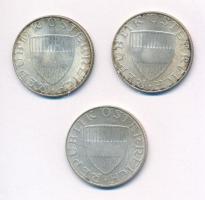 Ausztria 1973. 10Sch Ag (3x) T:1-,2 patina 
Austria 1973. 10 Schilling Ag (3x) C:AU,XF patina
Krau...