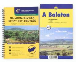 A Balaton turistatérképe, 1 : 40.000 + Balaton-felvidék, Keszthelyi-hegység. Turistakalauz térképpel. 1 : 40.000. Cartographia.