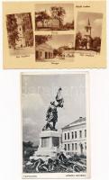 9 db RÉGI magyar város képeslap országzászlóval és hősök szobrával + Hangya üzletek: Balassagyarmat,...