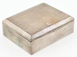 Ezüst (Ag) dobozka, fabetéttel, jelzett, kopott, nettó: 141g, 10x8 cm