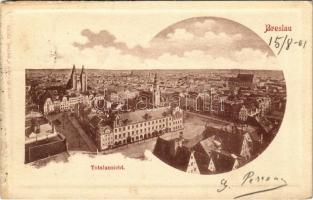 1901 Wroclaw, Breslau; Totalansicht. Schaar & Dathe (worn corner)