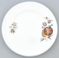 Fischer Emil porcelán tányér, jelzett, kopott d: 24 cm
