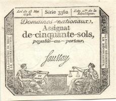 Franciaország 1793. 50S T:II-, alig látható hajlás!