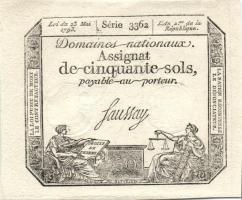 Franciaország 1793. 50S T:II-, alig látható hajlás!