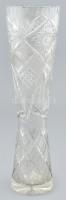 Ólomkristály váza, kopásnyomokkal, m: 29,5 cm