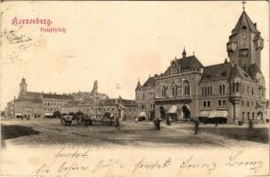 1905 Korneuburg, Hauptplatz / main square, town hall, market (fl)