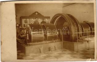 1931 Borpatak, Valea Borcutului; villamosmű belseje, Ganz-Cluj gépvezérlő / electric plant interior. photo (Rb)