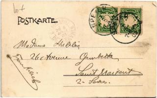 1903 Speyer, Rheinbrücke vom badischen Ufer aus / pontoon bridge (EK)