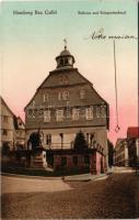 1910 Homberg, Rathaus und Kriegerdenkmal / town hall, war monument