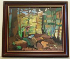 Gannay János (1905-1992) olvasó lányt ábrázoló olaj/fa festménye, szignáltan, keretben (64x53cm)