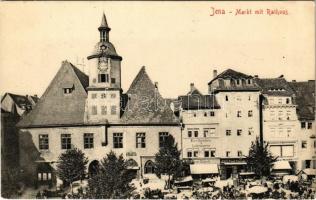 Jena, Markt mit Rathaus / town hall, market, shops