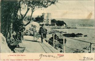 1904 Abbazia, Opatija; Strand bei Villa Neptun (fl)