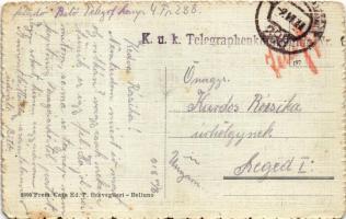 1918 Lorenzago di Cadore, Antica casa rustica / old house + "K.u.K. Telegraphenkompagnie Nr. 4....