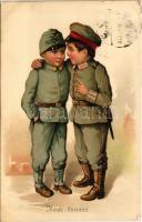 1916 Hadi tanács / WWI German and Austro-Hungarian K.u.K. military, boys in soldiers uniform. litho (EK)