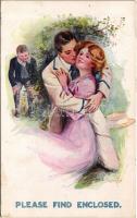 1912 Please find enclosed Lady art postcard, romantic couple. Inter-Art Co. Cupid Series No. 912. s: Sherie (EK)