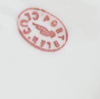 11 darabos román fűszertartó készelt, porcelán, kopott, jelzett: Cluj. Vegyes méretben