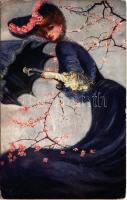1909 Lady art postcard. Raphael Tuck & Sons Oilette Connoisseur Postcard 2773. A Vision Of Spring (EK)