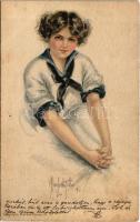 1914 American Girl No. 15. Lady art postcard. Edward Gross Co. s: Alice Luella Fidler