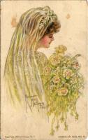 1913 American Girl No. 18. Lady art postcard. Edward Gross Co. Fidler-LeMunyan Series No. 5. s: Pearle Fidler LeMunyan (fa)