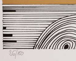 Szász Endre (1927-2003): Női alak (36/100). Szitanyomat, jelzett. Feltekert állapotban. 57,5x45,5 cm