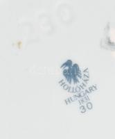 Hollóházi porcelán Szász Endre által tervezett bonbonnier. Matricás, jelzett, hibátlan. d: 9 cm, m: ...