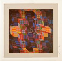 Vasarely print üvegezett keretben 27x27 cm
