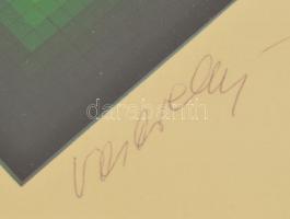 Vasarely ofszet üvegezett keretben, utólagos jelzéssel 27x27 cm