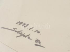 Suhajda E. jelzéssel: Indián lány. ceruza, papír, jelzett, keretben 36x28 cm