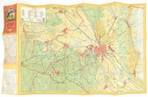 Kirándulók térképe sorozatból: Soproni hegység. Magyar Földrajzi Intézet. 96x56 cm Jó állapotban