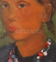 Mikus Gyula (1905 - 1996): Női portré. Olaj, farost. Jelzett. Keretben 34x44 cm