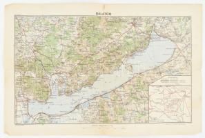 cca 1930 Balaton térkép kis szakadással 50x32 cm