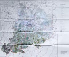 Bologna és környékének természeti térképe. nagy méretű 110x190 cm