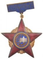 Románia 1964. A szocialista verseny vezetője aranyozott, zománcozott kitüntetés T:1-,2 Romania ~1964. Fruntas in Intrecerea Socialista gilt, enamelled decoration C:AU,XF