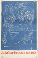 1969 A költészet napja plakát Reich Károly grafikájával. Hajtva 59x90 cm