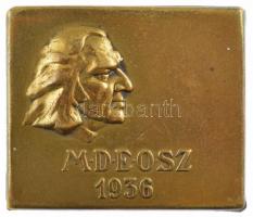 1936. MDEOSZ (Magyar Dalos Egyesületek Országos Szövetsége) - Liszt Ferenc egyoldalas fém lemezjelvény (30x35mm) T:2 patina