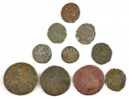 Római Birodalom 10db-os bronz érmetétel a 3-4. századból T:3,3- Roman Empire 10pcs bronze coin lot from the 3rd-4th century C:F,VG
