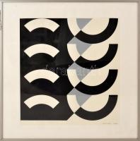 Lantos Ferenc (1929-2014): Grafika. Szitanyomat, papír, jelzett a nyomaton. Üvegezett alumínium keretben. 32×30,5 cm