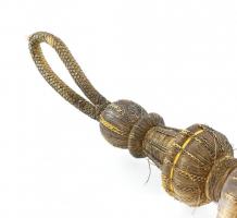 Antik, aranyszálas, sujtásos függönyrojt, vagy ruhadísz. 22 cm